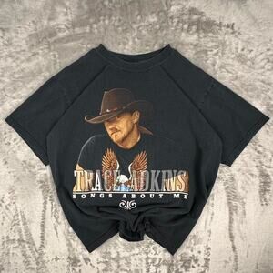 Vintage 2005 Trace Adkins Songs About Me Tour Black Country Graphic Band Tee M